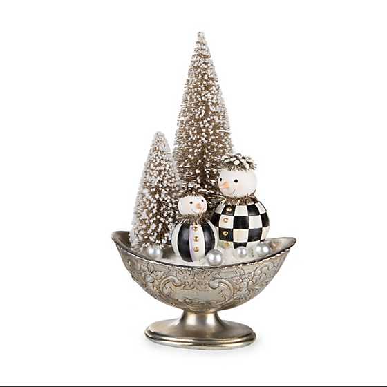 Vintage Silver Snowmen Arrangement