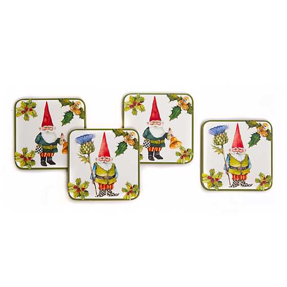 Woodland Gnomes Cork Back Coasters – Set of 4